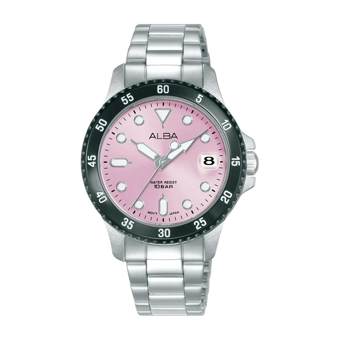 Alba AG8Q37X1 Pink Dial Stainless Steel