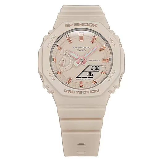 G-Shock GMA-S2100-4ADR with pink octagonal case and analog-digital dial