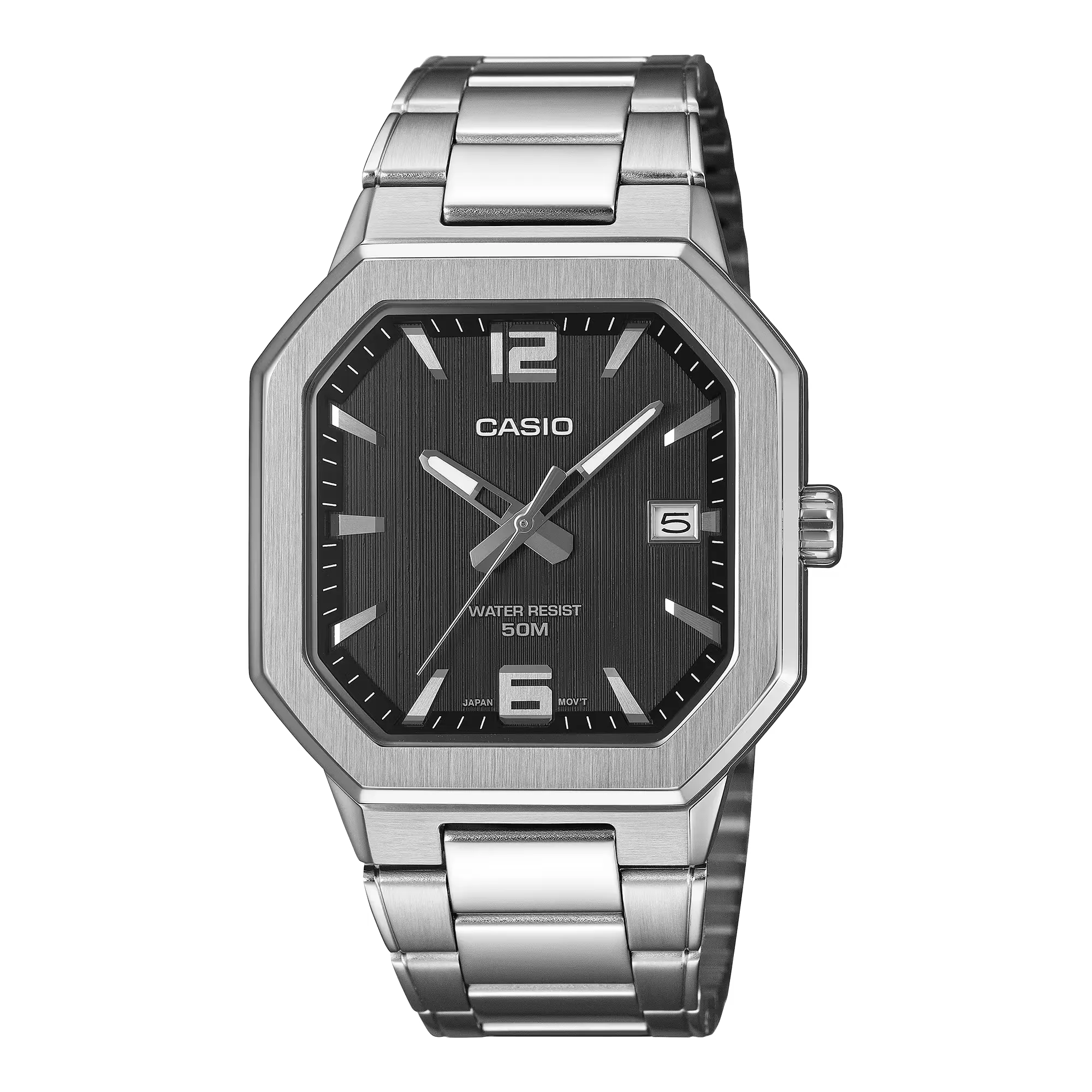 Casio A2523 MTP-B195D Angular Steel Watch