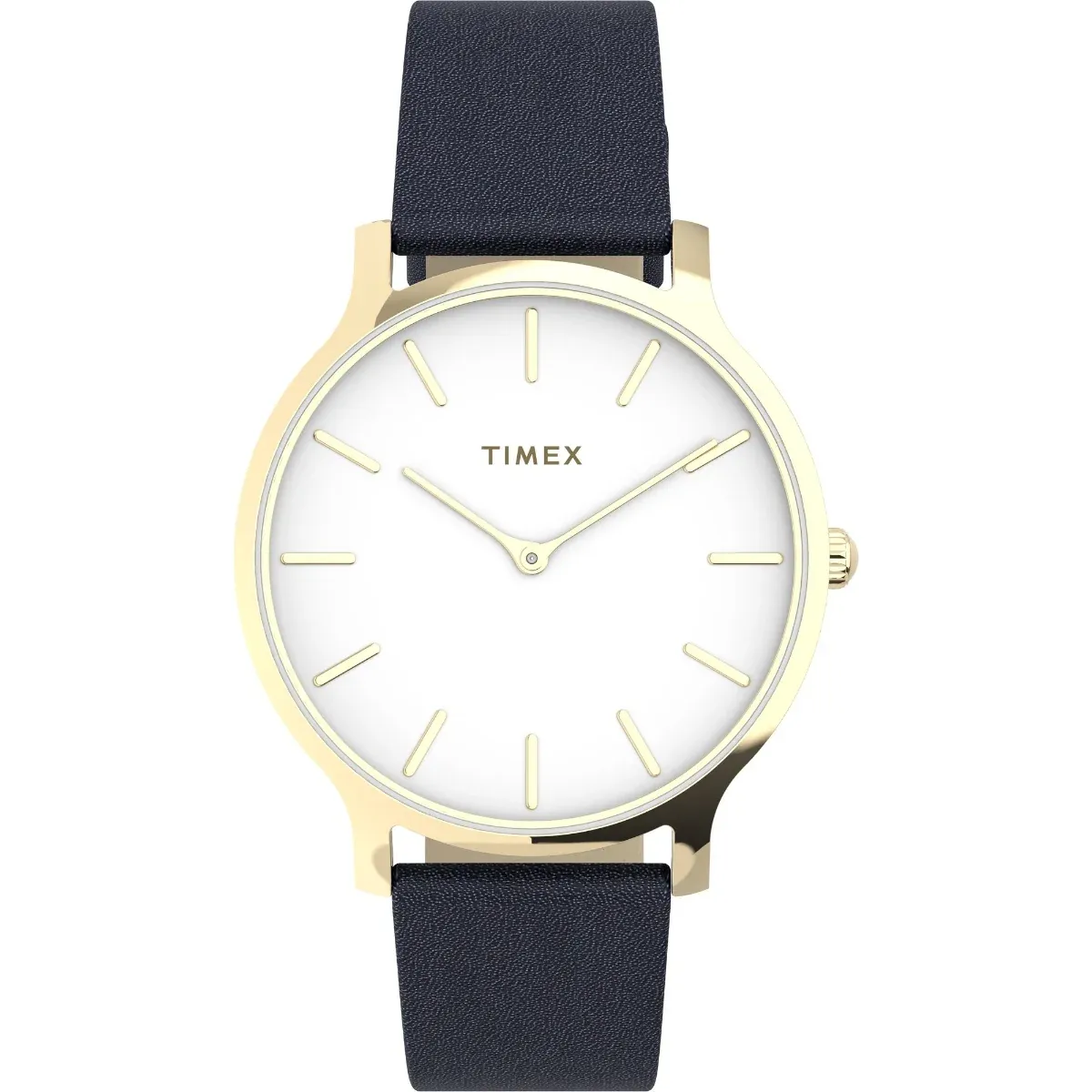 Timex Transcend TW2V04900AP with white dial and blue leather strap