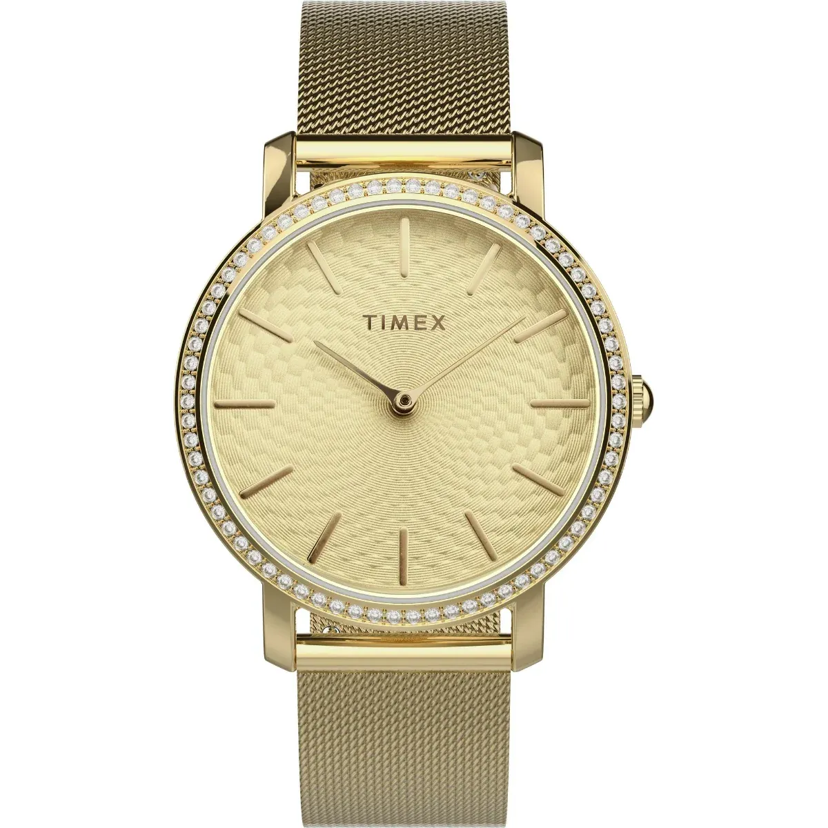 Timex TW2V52200UJ with patterned gold-tone dial and mesh bracelet