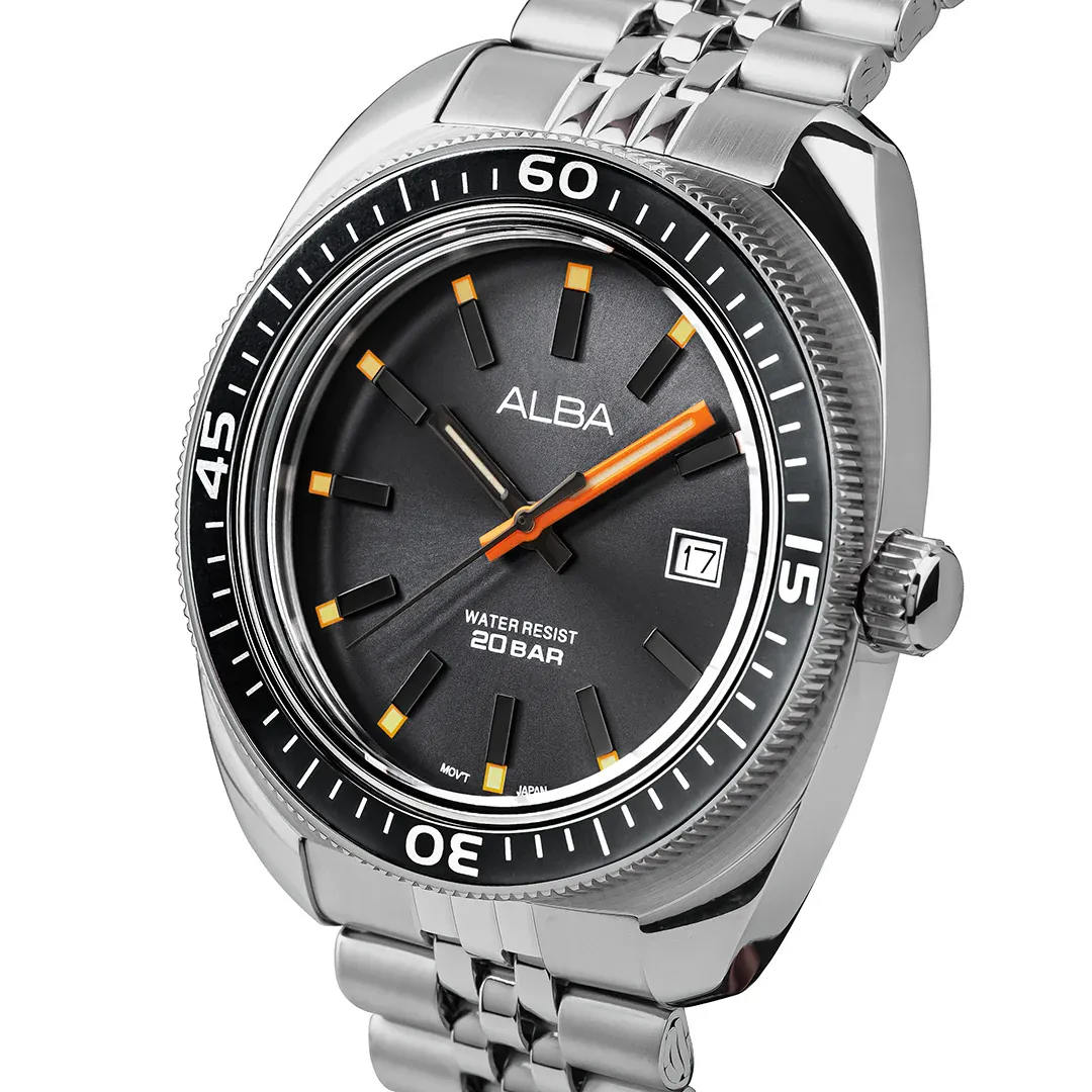 Alba AS9T87X1 Black Dial Orange Accents