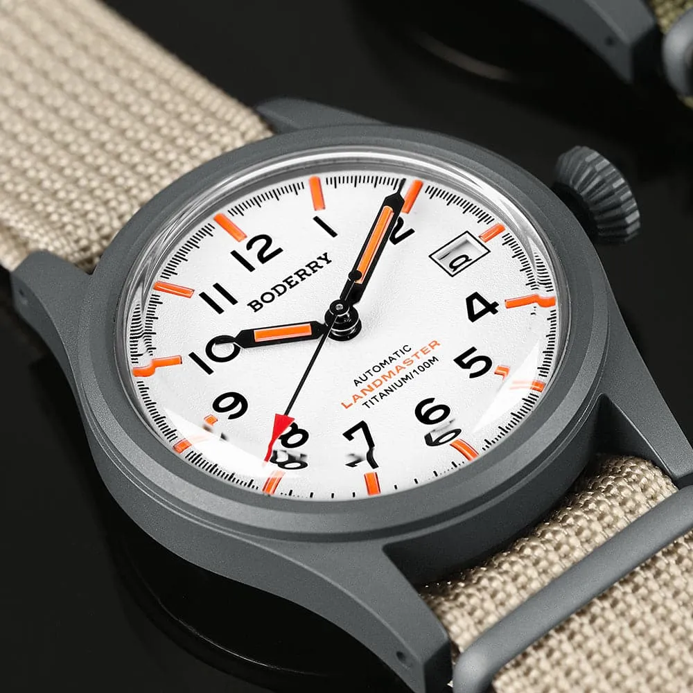 Boderry Landmaster on its stock strap