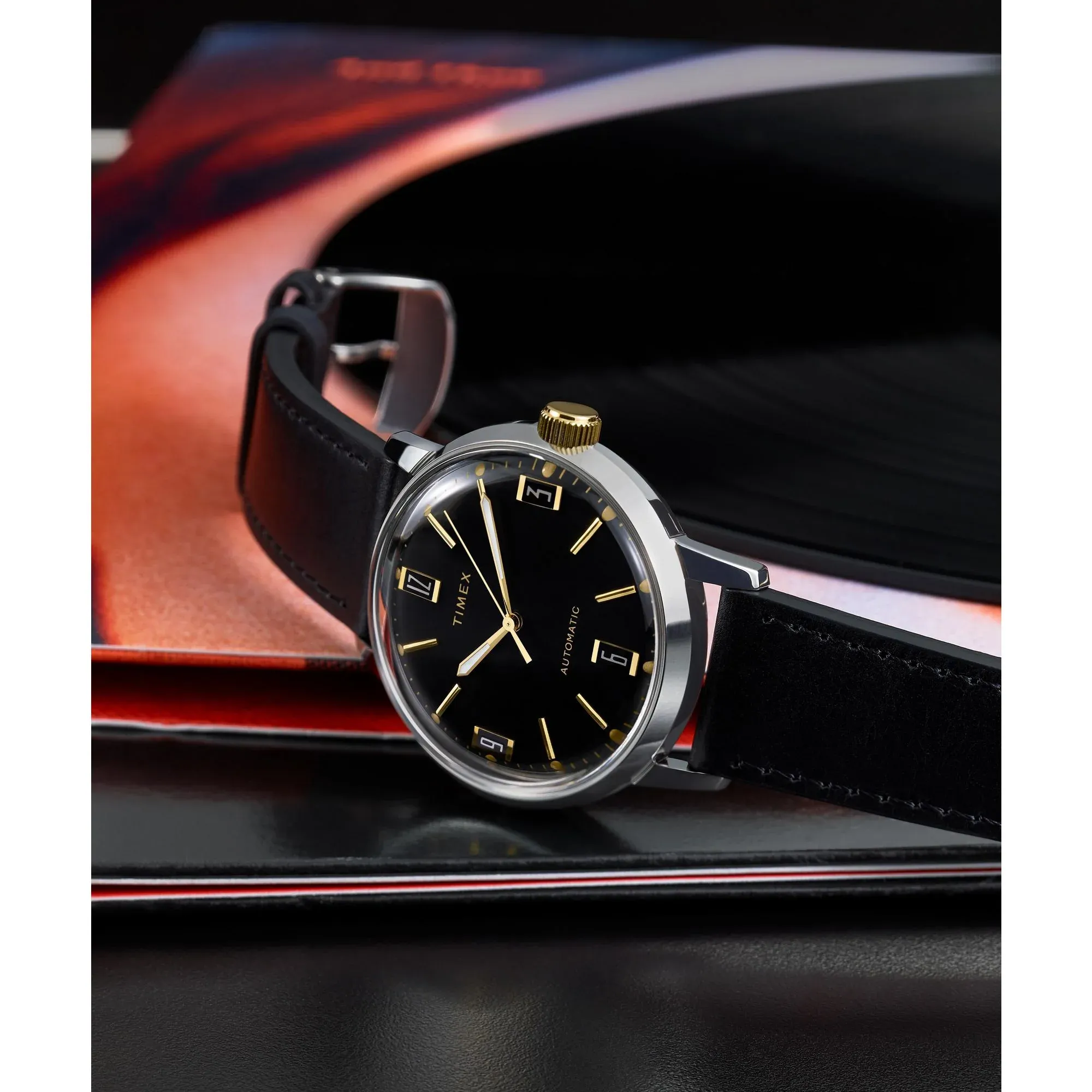 Timex Marlin TWEG26711 Black Dial Gold Hands